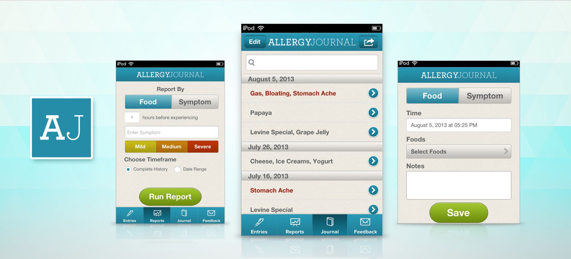 AllergyJournal (app screen shot)